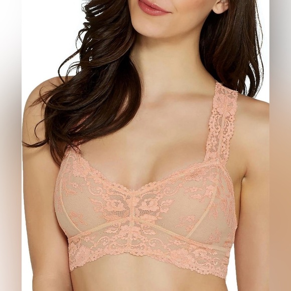 Free People Peach Lace Bralette Sheer Comfort - Picture 1 of 6